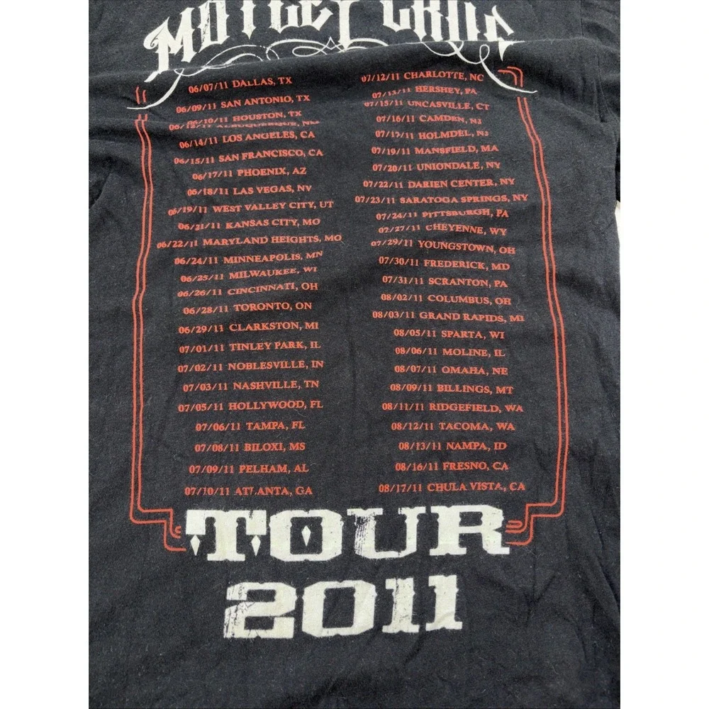 Vintage Motley Crue 2011 Tour Shirt Men's Sz Small Rock Music‎ Hair Band